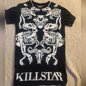 XL Killstar dinosaur bones tunic tee